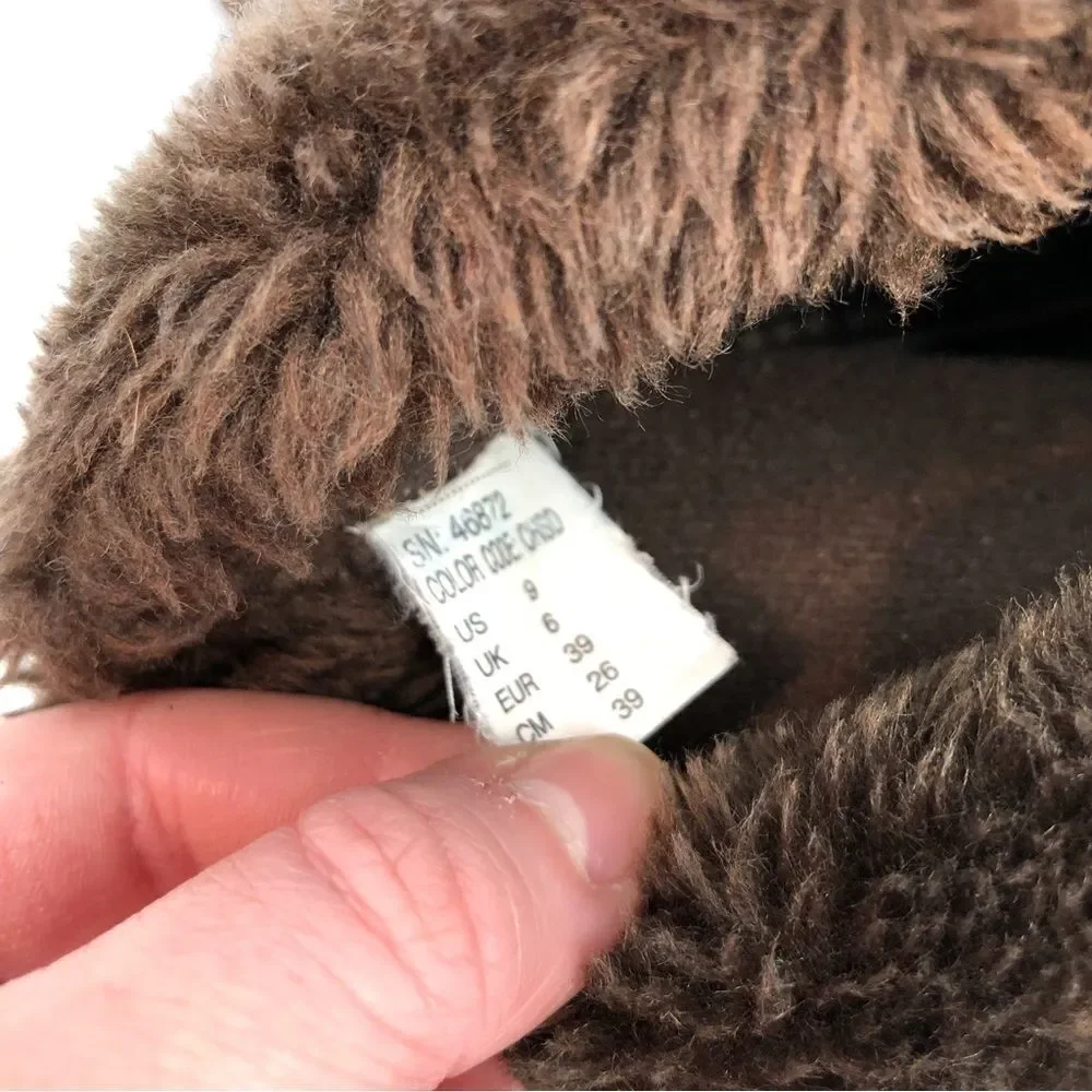 SKECHERS Australia Boiling Point Brown Furry Boot‎ Faux Leather Fur Size 9